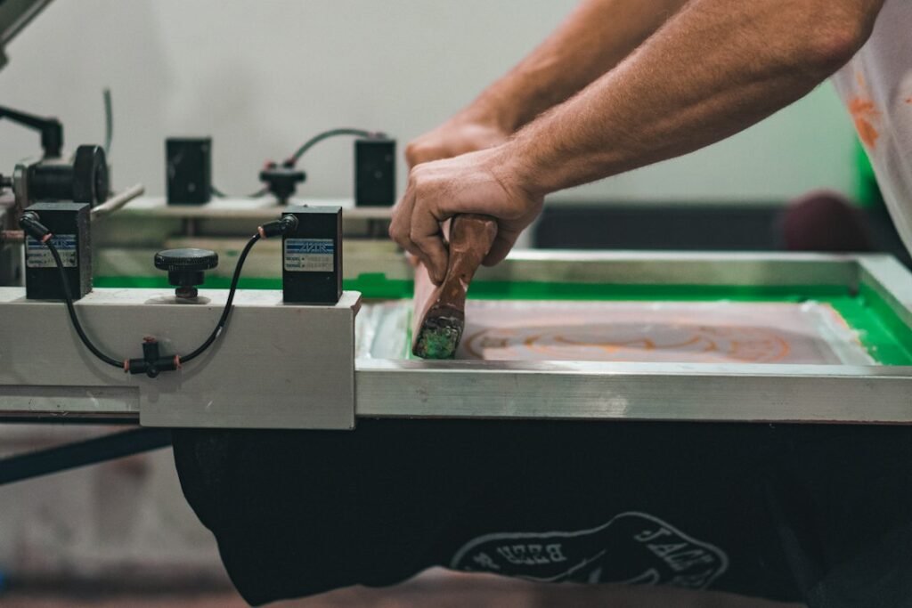 Custom T-shirt printing workshop